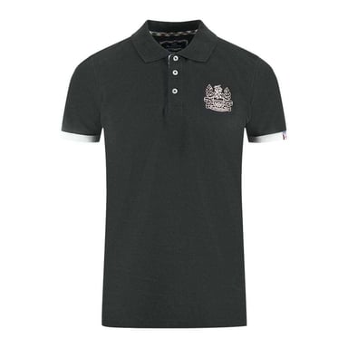 Aquascutum Unisex Adult Branded Collar Polo Shirt (Black)