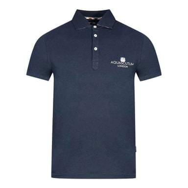 Aquascutum Unisex Adult London Bold Logo Polo Shirt (Navy)