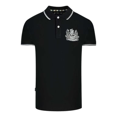 Aquascutum Unisex Adult Aldis Tipped Polo Shirt (Black)