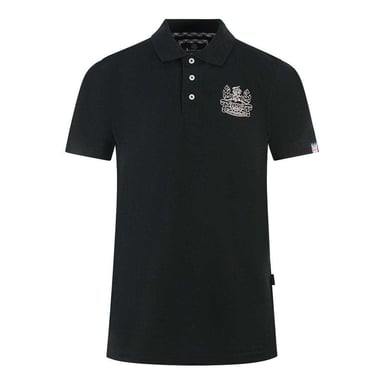 Aquascutum Unisex Adult Branded Sleeve Polo Shirt (Black)