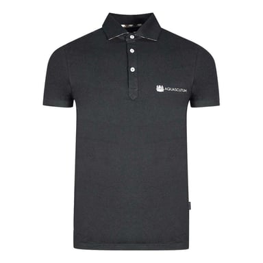 Aquascutum Unisex Adult Aldis Block Logo Polo Shirt (Black)