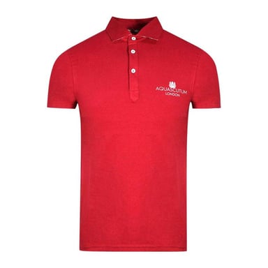 Aquascutum Unisex Adult London Bold Logo Polo Shirt (Red)
