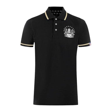 Aquascutum Unisex Adult Aldis Tipped Polo Shirt (Black)