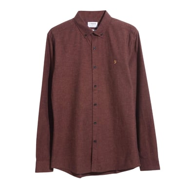 Farah Mens Steen Long-Sleeved Shirt (Brown)