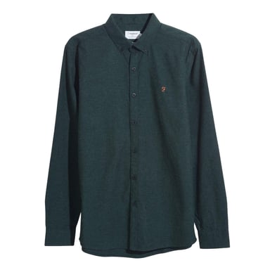 Farah Mens Steen Long-Sleeved Shirt (Forest Green)