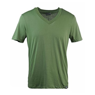 Emporio Armani Unisex Adult Plain V Neck T-Shirt (Green)