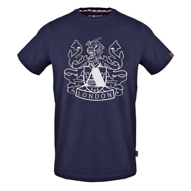 Aquascutum Mens Aldis Shield Logo T-Shirt (Navy Blue)
