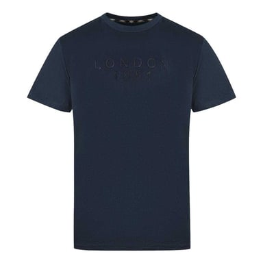 Aquascutum Mens London 1851 Logo Taped T-Shirt (Navy Blue)