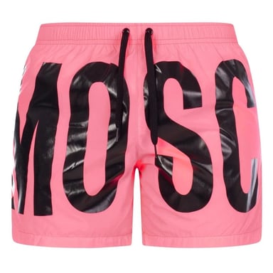 Moschino Mens Logo Swim Shorts (Pink)