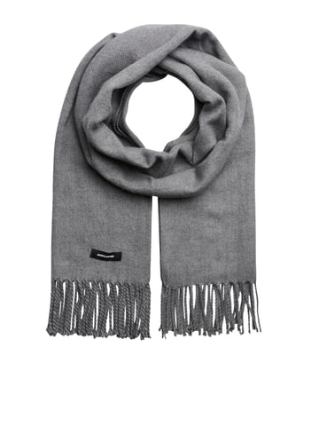 Jack & Jones Solid Woven Mens Scarf Grey Melange