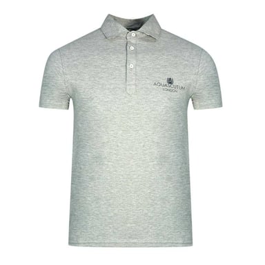Aquascutum Unisex Adult London Bold Logo Polo Shirt (Grey)