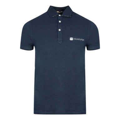 Aquascutum Unisex Adult Aldis Block Logo Polo Shirt (Navy)