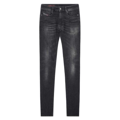 Diesel Mens Sleenker Destroyed Denim Reinforced Jeans (Black)