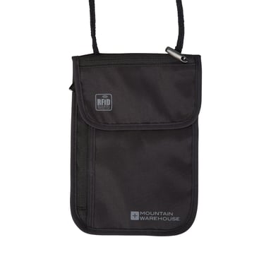 Mountain Warehouse Logo RFID Blocking Neck Pouch (Black)