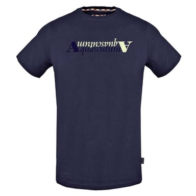 Aquascutum Mens Reflection Logo T-Shirt (Navy Blue)