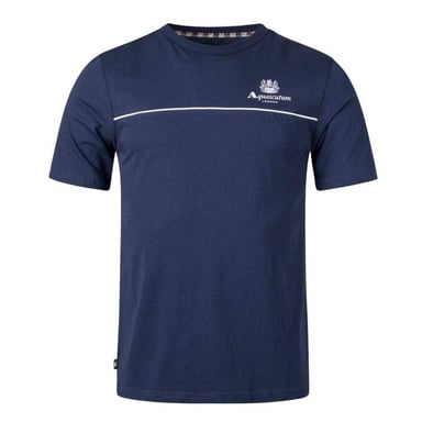 Aquascutum Mens Piping Detail T-Shirt (Navy)