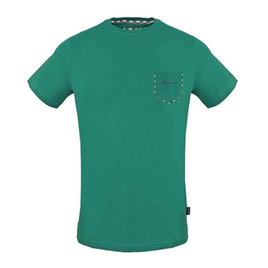 Aquascutum Mens Checked False Pocket T-Shirt (Green)