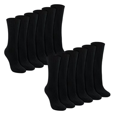 Damstrumpor 12-pack 100% bomull mjuka andningsbara