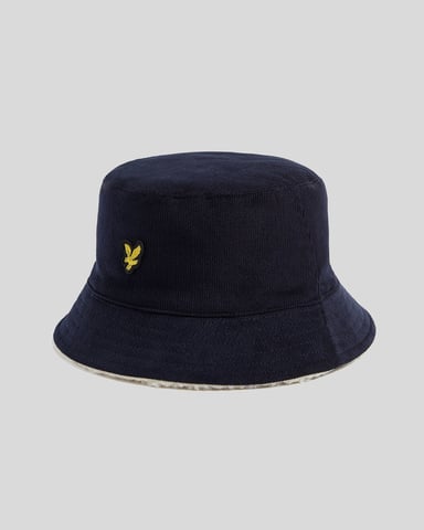 Lyle & Scott Boys' Borg/Cord Reversible Bucket Hat - Dark Navy