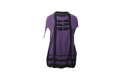 Temperley London Knitted Cape in Purple Cotton
