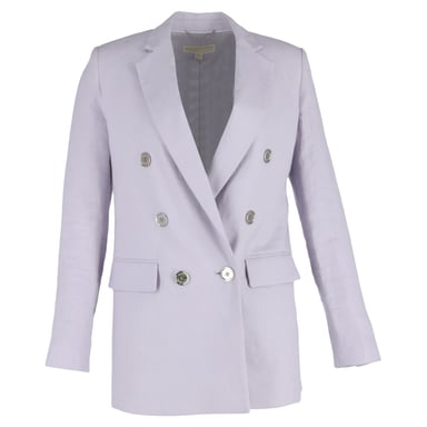Michael Kors Double-Breasted Blazer in Purple Linen