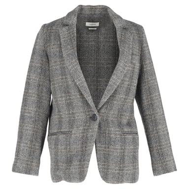 Isabel Marant Etoile Charly Visgraat Blazer in Grijze Wol