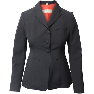 Burberry semi-utställd passform kavaj i svart ull