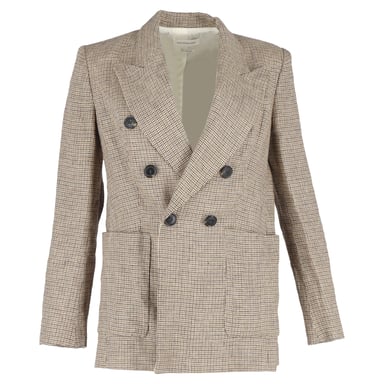 Isabel Marant Double-Breasted Blazer in Brown Wool