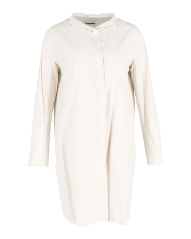 Jil Sander Collared Dress in Ivory Cotton