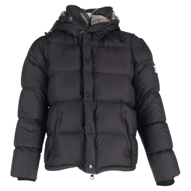 Burberry Logotypapplikations Puffjacka i Svart Nylon