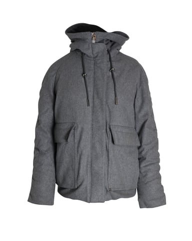 Acne Studios Asa Opgeblazen Gewatteerde Winterjas in Grijs Wol