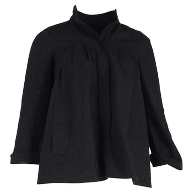 Isabel Marant Hidden Button Jacket in Black Wool