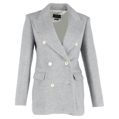 Isabel Marant Eleyani Dubbelzijdige Gebrusht Blazer in Grijze Wol