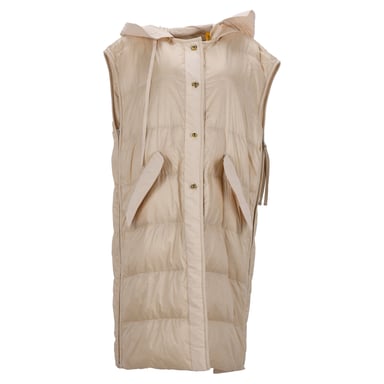 Moncler Genius 2 Moncler 1952 Camellias Långväst i Beige Nylon