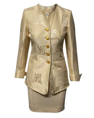 Escada x Margaretha Ley Skirt Suit Set in Cream Cotton