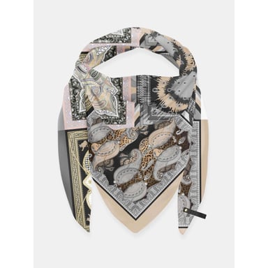 Mucho Gusto ® sjaal st. tropez grijs zwart luipaard