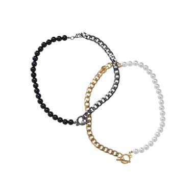 Urban Classics Verwisselbare halve parel en ketting (set van 2)