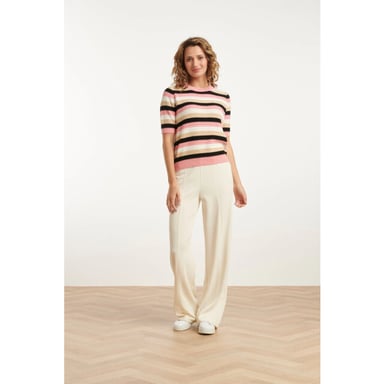 Smashed Lemon 25140 wide straight leg stretch broek |