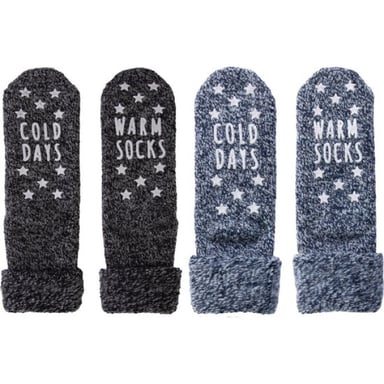 Apollo Huissokken dames blauw zwart 2 pack maat