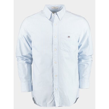 Long Sleeve Collared Regular Fit Shirt in Pale Blue