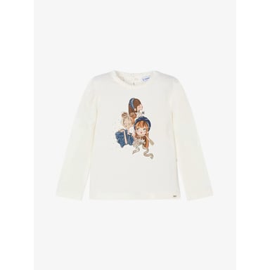 Mayoral Meisjes shirt longsleeve natural navy