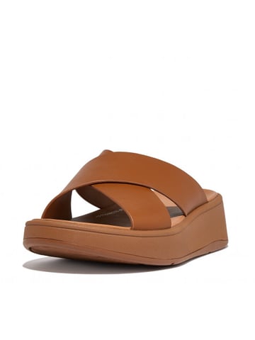 FitFlop F-mode leather flatform cross slides