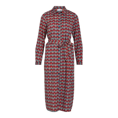 Vila Vizino zin v-neck ls tie dresslc dessin