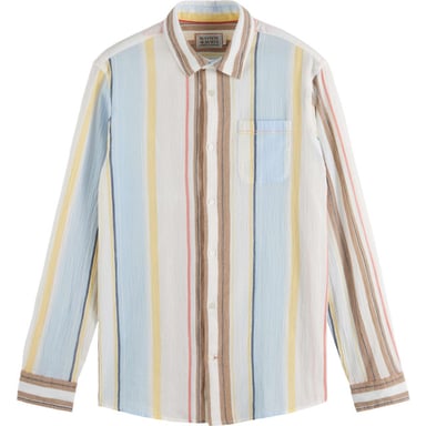 Scotch & Soda Crinkled voile stripe shirt multi stripe