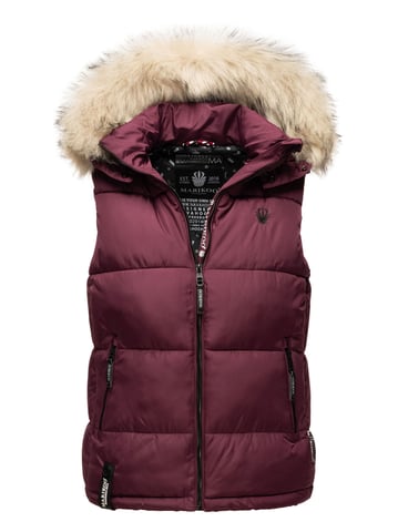 Marikoo women’s quilted vest – Eisflöckchen with hood & faux fur collar