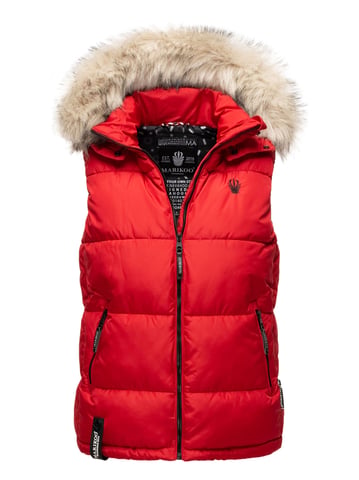 Marikoo women’s quilted vest – Eisflöckchen with hood & faux fur collar