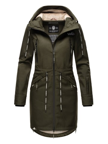 Marikoo women’s softshell jacket – Racquellee with hood & fleece lining