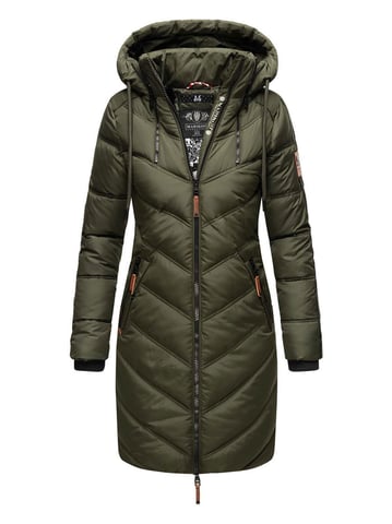 Marikoo women’s quilted winter coat – Armasa, long with hood & teddy lining