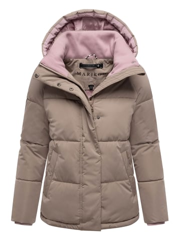 Marikoo women’s quilted jacket Omariaa with colorblock & detachable hood
