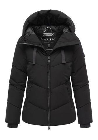 Marikoo women’s quilted winter jacket Kwamee with hood & two-way zip